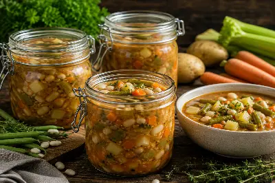Bohnen-Gemüse-Suppe zum Einkochen