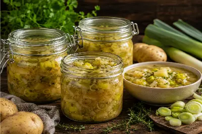 Erdäpfel-Lauch-Suppenbasis zum Einkochen