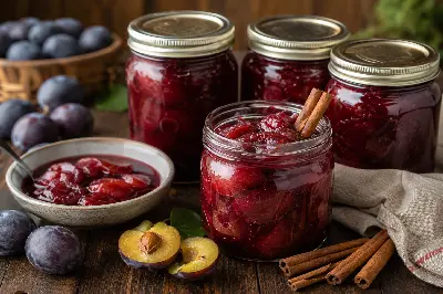 Zwetschkenkompott mit Zimt zum Einkochen